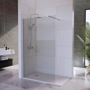 Mampara de ducha fija 100x 200 cm con Cromo Brillo Cristal Templado 8 mm con Tratamiento Antical para Baños Elegantes (copia)